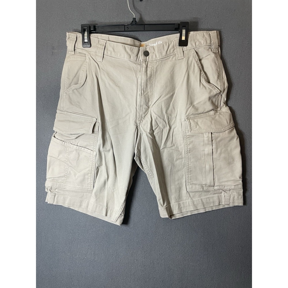 Carhartt Shorts Mens 36 Relaxed Fit 103542 Tan Canvas Cargo Stretch